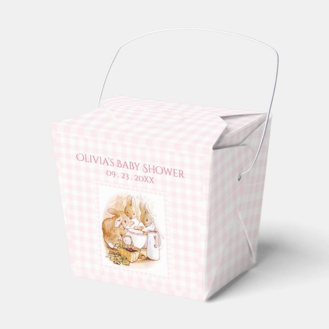 Ballotins Pink En vichy Beatrix Potter Baby shower Favoriser (Verso)