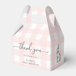 Ballotins Pink En vichy Bunny Anniversaire Merci Ballotin