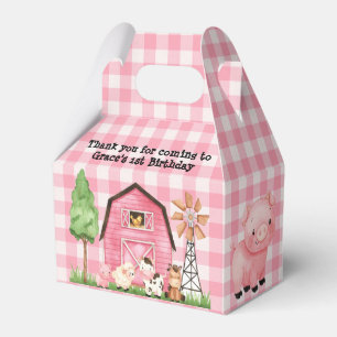Ballotins Pink Farm Barnyard Ballotin de fête d'anniversair