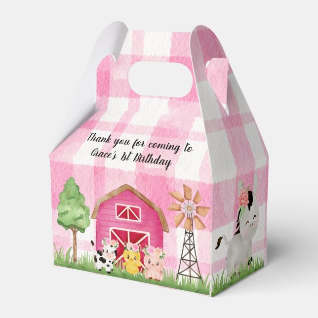 Ballotins Pink Floral Farm Barnyard fête d'anniversaire Ball (Verso)