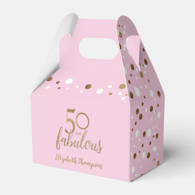 Ballotins Pink Gold 50 & fabuleux boîte d'anniversaire Confe (Arrière)