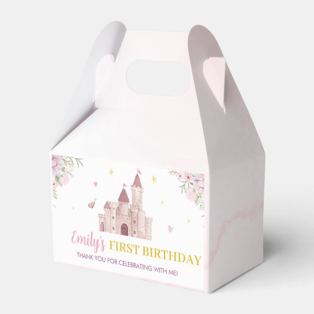 Ballotins Pink Gold Floral Crown Princess Ballotin d'anniver (Verso)
