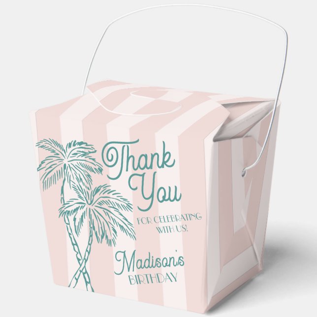 Ballotins Pink Palm Spring Pastel Beach Anniversaire (Recto)