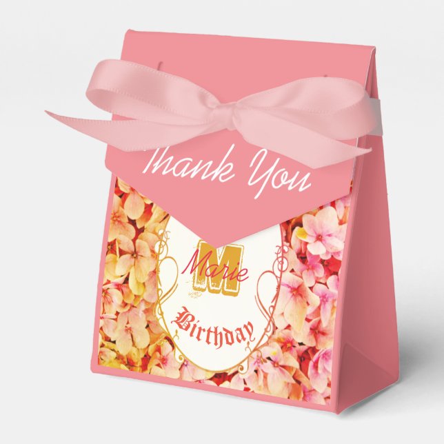 Ballotins Pink Script Monogramme Anniversaire Merci fête (Verso)