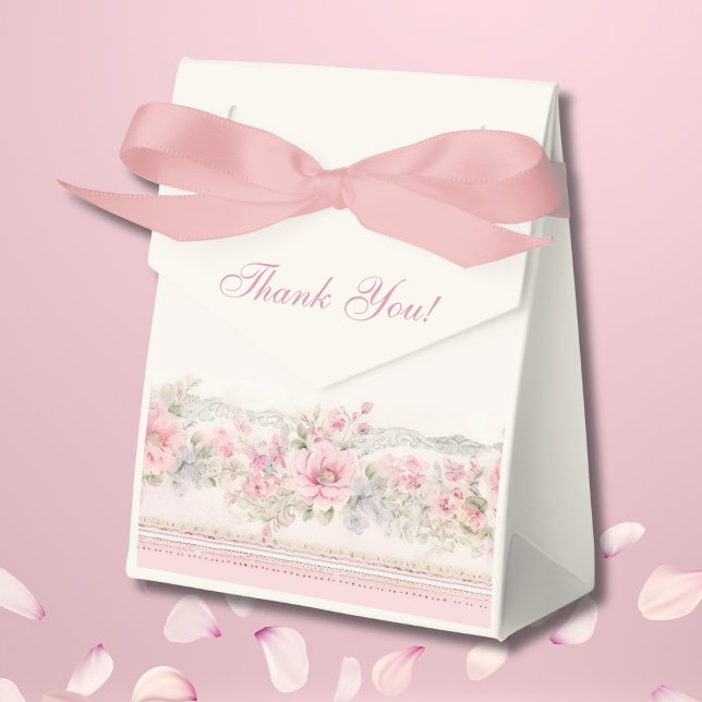Ballotins Pink Shabby Chic Floral Christian Baby Shower (Créateur téléchargé)