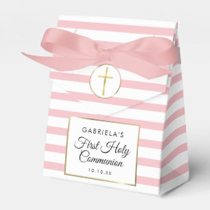 Ballotins Pink Stripe Elegant Or Première Sainte Communion