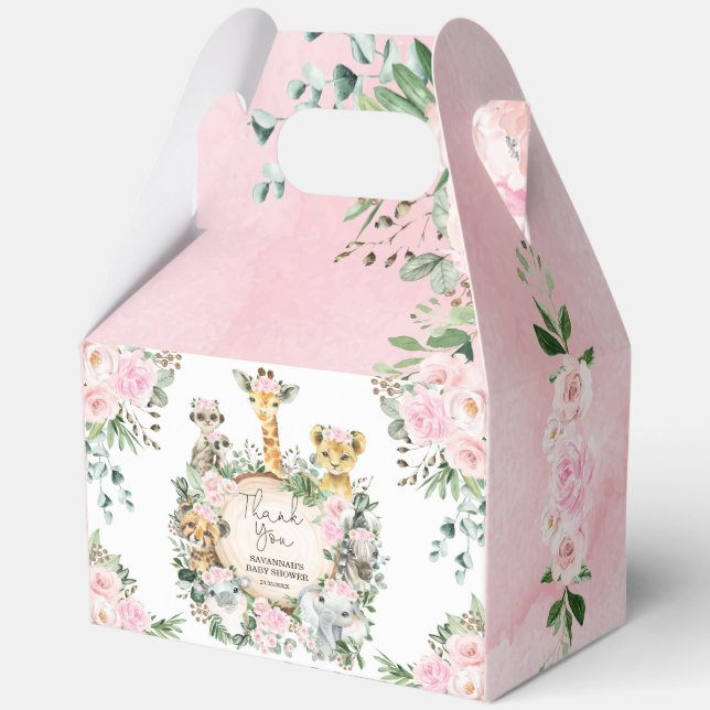 Ballotins Pink Wild Jungle Safari Animaux Baby Girl Douche (Recto)