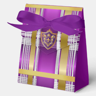 Ballotins Plaid Violet Royal Fleur De Lis Or