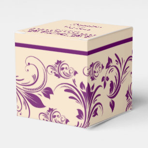 Ballotins Plum et Champagne Scroll Boîte de Faveur de mariag