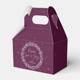 Ballotins Plum Peace Love+Joie Noël éclatant