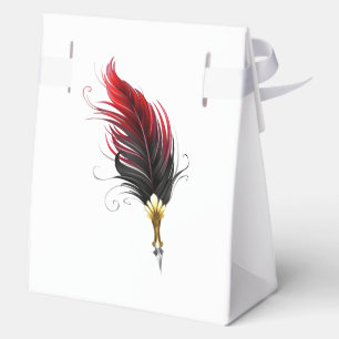 Ballotins Plume rouge avec pointe en or