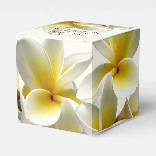 Ballotins Plumeria Jaune Merci Boîte de mariage Favor (Verso)