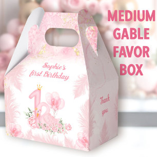 Ballotins Plumes florales de cygne rose 1er anniversaire Moy