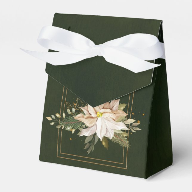 Ballotins Poinsettias Blanches et Feuilles de Parties scinti (Verso)