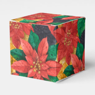 Ballotins Poinsettias rouge et or Noël