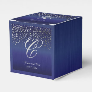 Ballotins Points Confetti en argent monogramme   Sapphire Bl