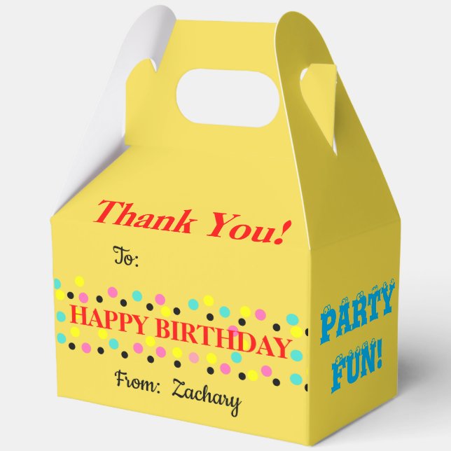 Ballotins Pois Ballons d'anniversaire Merci (Verso)