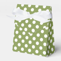Pois blancs sur vert olive