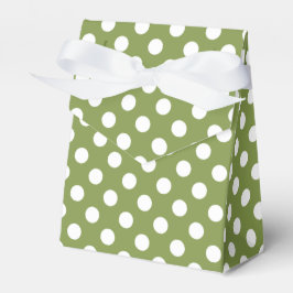 Ballotins Pois blancs sur vert olive