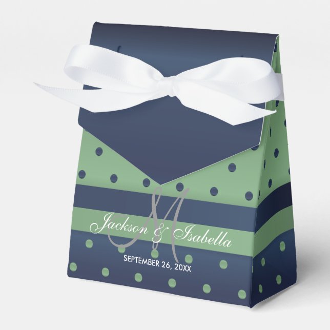 Ballotins Pois bleu marine et vert marin (Verso)