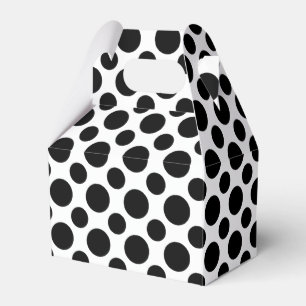 Ballotins Pois noirs sur boîte cadeau blanche