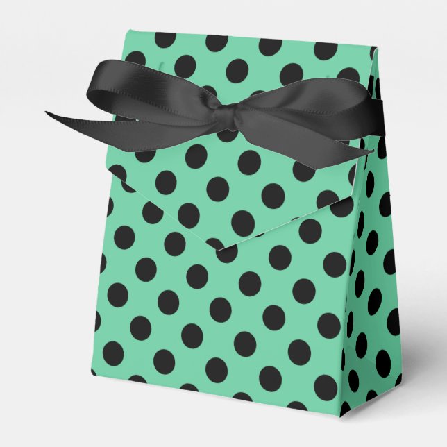 Ballotins Pois noirs sur vert menthe (Verso)