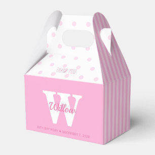 Ballotins Pois roses de Monogramme tripes Gable Ballotin