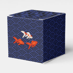 Ballotins Poisson rouge sur Seigaiha Motif japonais sur mesu