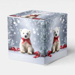 Ballotins Polar Bear Christmas Holiday Favor Box