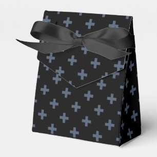 Ballotins Polka gris-bleu croise sur noir