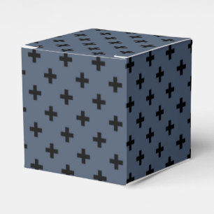 Ballotins Polka noire croise sur bleu-gris