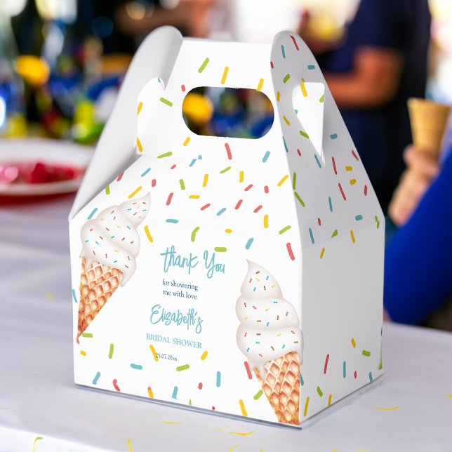 Ballotins Pomme glacée nuptiale douche merci (Scooped up ice cream bridal shower thank you favor box)