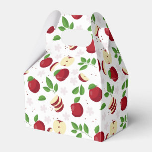 Ballotins Pommes rouges, fleurs et Motif de verdure