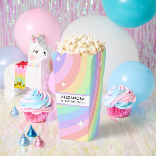 Ballotins Popcorn arc-en-ciel coloré pour 4ème anniversaire