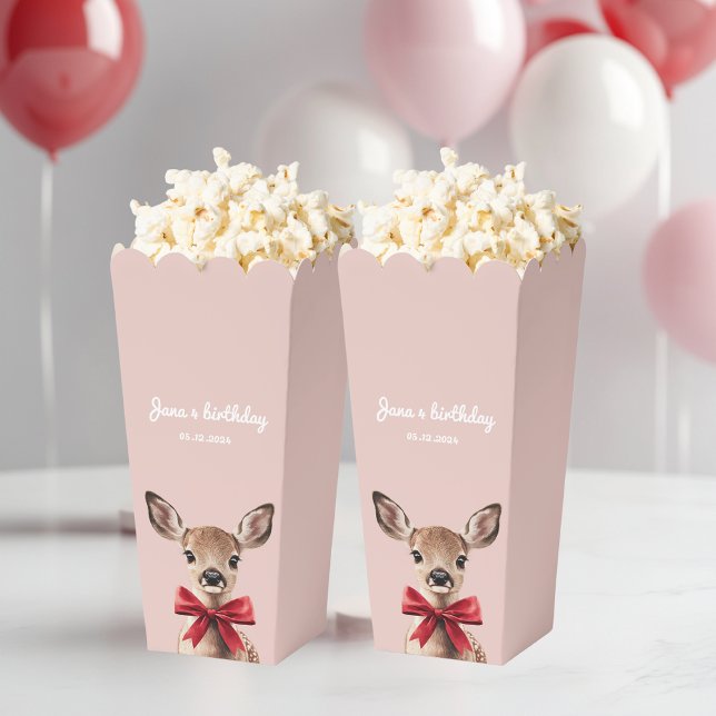 Ballotins Popcorn de cerfs roses et rouges | Fête d'annivers (Créateur téléchargé)