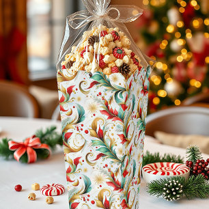 Ballotins Popcorn de Noël floral tourbillonné