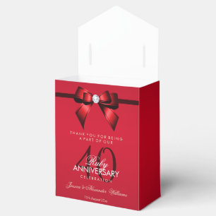 Ballotins Posh Gem Bow & Ribbon 40e anniversaire de Mariage