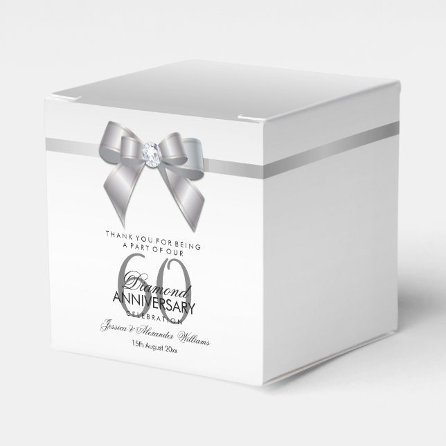 Ballotins Posh Gem Bow & Ribbon 60e anniversaire de Mariage (Verso)