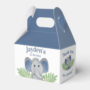 Ballotins Premier anniversaire Merci garçon bleu éléphant