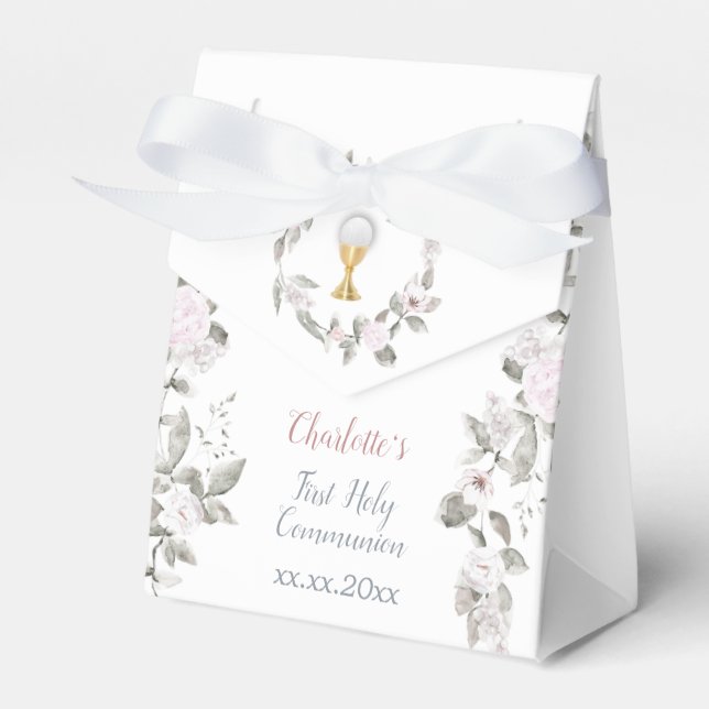 Ballotins Première communion fleurs pâles Ballotin (Verso)