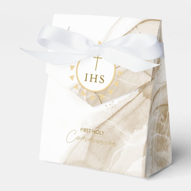 Ballotins Première Communion Gold avec IHS lettrer l'invitat (Verso)