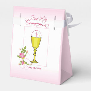 Ballotins Première communion personnalisée fille rose