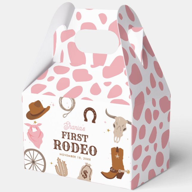 Ballotins Première Rodéo rose Fille Occidentale 1er annivers (Recto)