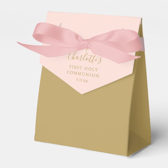Ballotins Première Sainte Communion Élégante Or Blush rose (Verso)