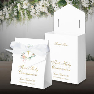 Ballotins Première Sainte Communion Roses Guirlande Florale