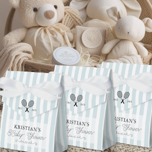 Ballotins Preppy Blue Stripes Baby shower Tennis Thème