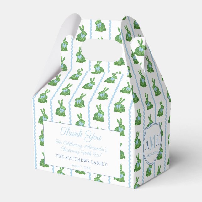 Ballotins Preppy Boxwood Bunny RicRac Boy Christening Party (Verso)