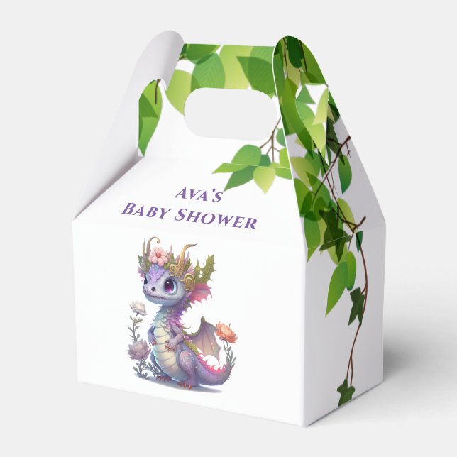 Ballotins Princess Dragon Florals Baby shower fille (Verso)