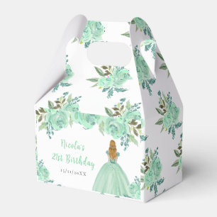 Ballotins Princesse aux Cheveux Blonds Fleur Florale Verte M