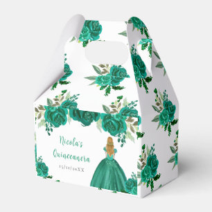 Ballotins Princesse aux Cheveux Blonds Fleur Verte Quinceane